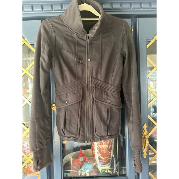 LULULEMON Size 8‎ It’s Happening Slim Knit Zip Jacket Black - Picture 4 of 10